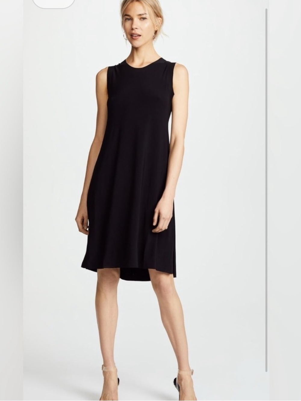 NORMA KAMALI Kulture Sleeveless Swing Dress Size Medium Black Minimalist